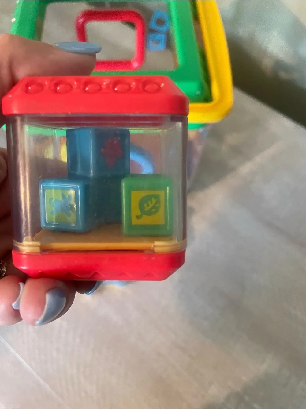 Fisher Price Peek A Blocks Shape Sorter Activity Cube Baby Toy Vintage sounds
